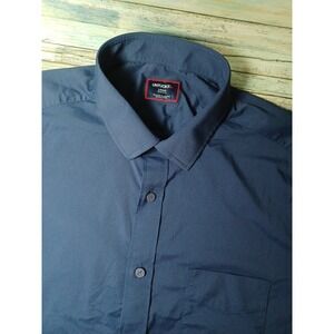 UNTUCKit Gironde Navy Mens Large Relaxed Fit Short Sleeve Button-Up